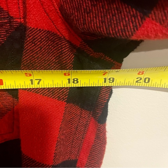 MADEWELL Ex Boyfriend Buffalo Check Flannel Button Down - Red Black Size Small - Picture 9 of 10